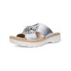 Pantolette ARA "Ara Pantoletten Leder", Damen, Gr. 42, silber, Leder, casual, Schuhe