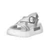Plateausandaletten NERO GIARDINI "Nero Giardini Sandalen Leder", Damen, Gr. 39, silber, Leder, casual, Schuhe
