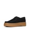 Schnürschuh CLARKS "Torhill Bee", Damen, Gr. 39,5, schwarz (schwarz sde), Veloursleder, casual, Schuhe, Schnürschuh, Plateausneaker mit modischer Sohle
