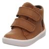Lauflernschuh SUPERFIT "SUPIES WMS: mittel", Kinder, Gr. 28, braun, Nappaleder, Textil, unifarben, casual, Schuhe, Barfußschuh mit zwei Klettverschlüssen, Größenschablone zum Download