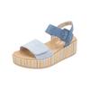 Riemchensandale REMONTE "Remonte Sandalen Leder", Damen, Gr. 39, blau, Leder, casual, Schuhe