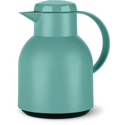 Isolierkanne EMSA "Samba", puderfarben, grün, B:14,5cm H:21,7cm, Kunststoff, Glas, Kannen, zeitloses Design, einfacher Knopfdruck, 24h kalt, 12h warm Image