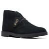 Schnürboots CLARKS "Desert BT Evo", Herren, Gr. 42, schwarz, Veloursleder, casual, Schuhe, Boots mit Wechselfußbett