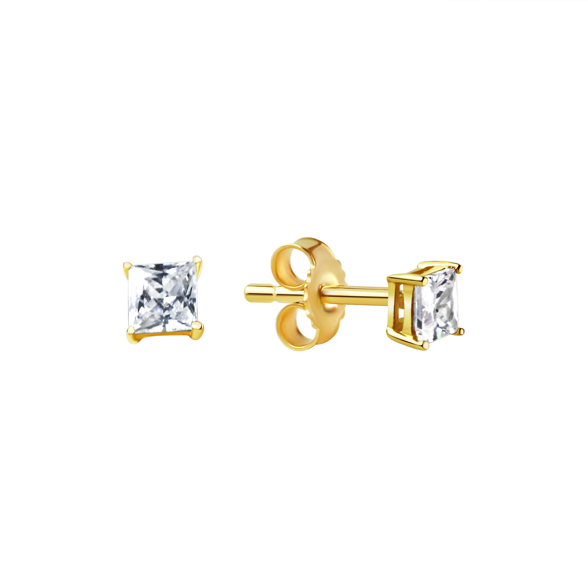 Paar Ohrstecker VIVANCE "333 Gelbgold glanz Zirkonia", gelb (gelb, weiß), Ohrringe, Damen, one-size, Gold