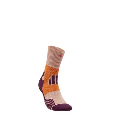 Kompressionsstrümpfe BAUERFEIND "Trail Run Mid Cut Socks, Women", Herren, Gr. 35-38, orange (sunrise peach), Polyamid, unifarben mit Farbeinsatz, Socken Image
