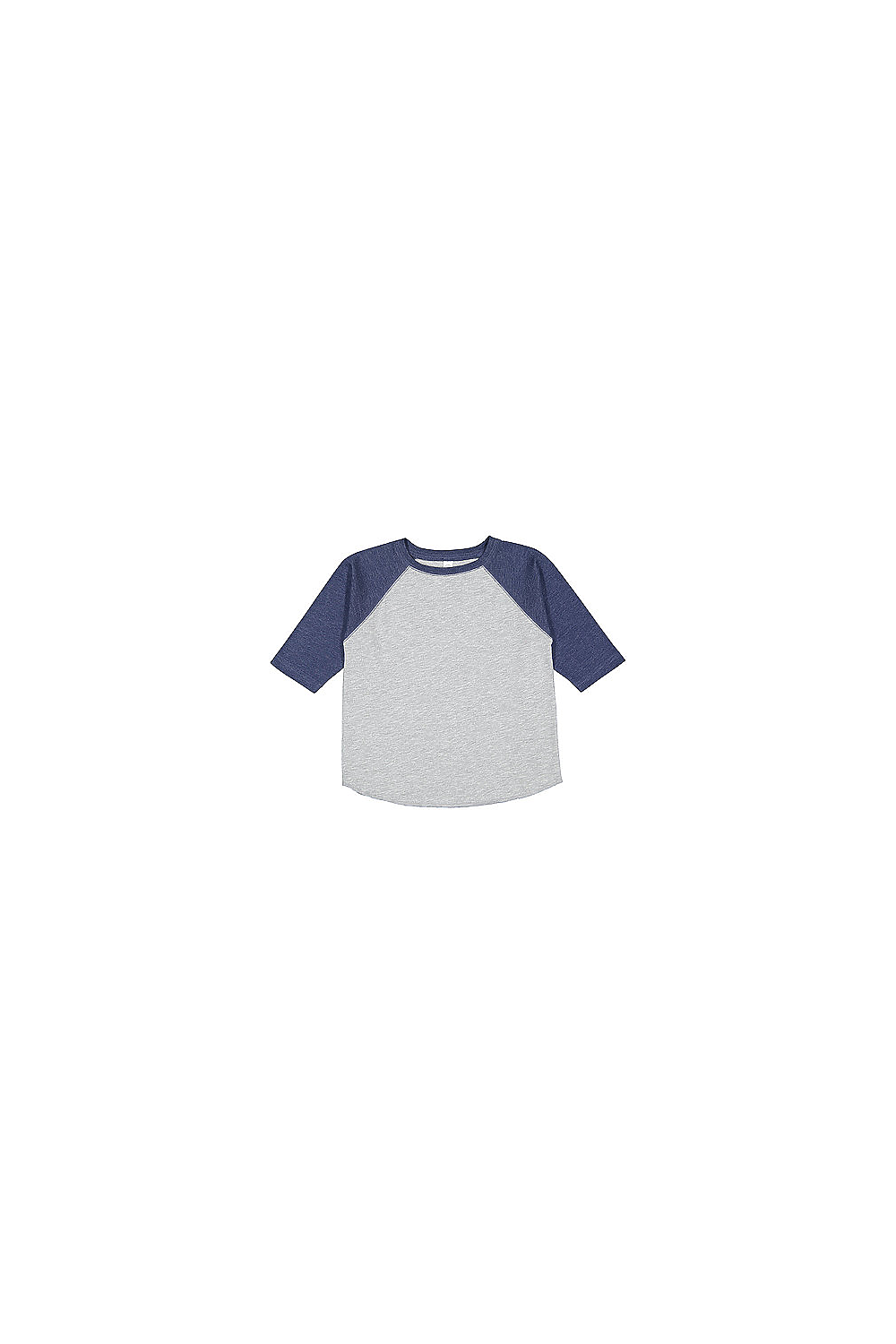 Rabbit Skins RS3330 Toddler Baseball T Shirt in Vintage Heather/Vintage True Navy Blue size 4 | Cotton/Polyester Blend 3330, LA3330