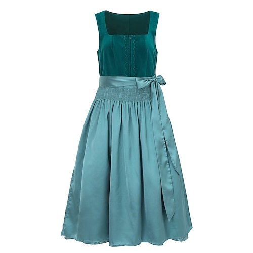 Carnaval Oktoberfest Robe Dirndl Robes traditionnelles Femme de ménage Bavarois Allemand Prairies Femmes Carnaval Fête de la Bière Tissu de style traditionnel