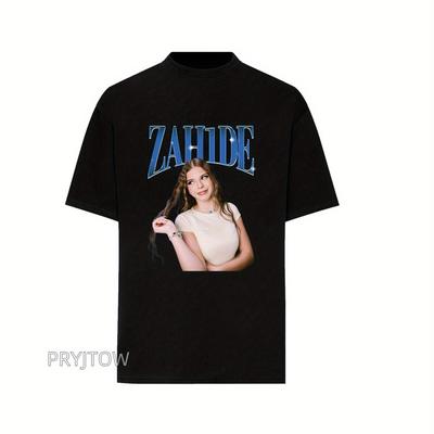TEMU Zahide Men's T-shirt Cotton Round Neck Short Sleeve Summer Tee Micro-stretch Knitted Fabric Tops Image