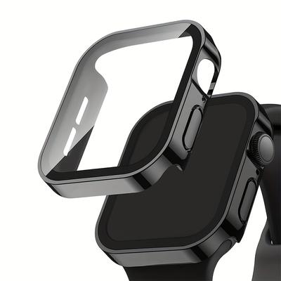 TEMU A Black Electroplated Straight- Waterproof Protective Case For Watch, Compatible With Watch , 7, Se, 6, 5, And 3. Image