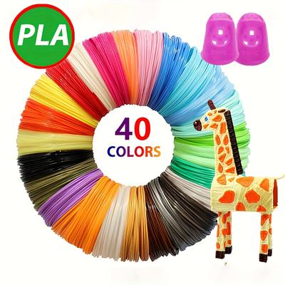 TEMU 40 Color 3d Pen Pla Filament, Suitable For 3d Printing Pens, Diameter 1.75mm, Each Color 118.11 Inches, Total 4724.5 Inches, Random Colors Image