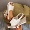 2024 sommer Frauen Sandalen Plattform Offene spitze Schuhe Plus Größe Casual Frauen Schuhe High