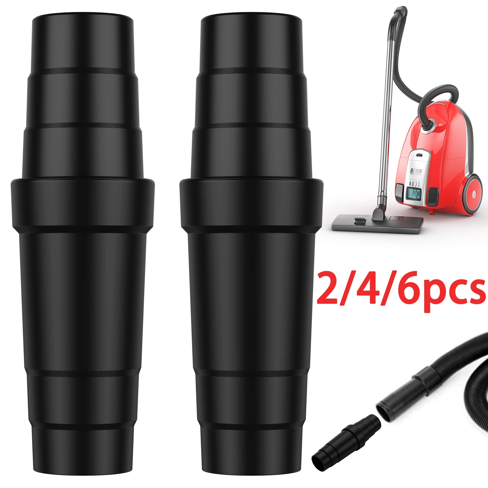 2/4/6Pcs Universal Staubsauger Schlauch Adapter Professionelle Extraktion Schlauch Adapter Langlebig Trocken Nass Verwenden stecker Zubehör Image