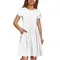 Girls Summer Short Sleeve Dress A Line Swing Basic Dress With Pocket Solid Color Daily Casual Midi Dress Vestidos 4-14 Years