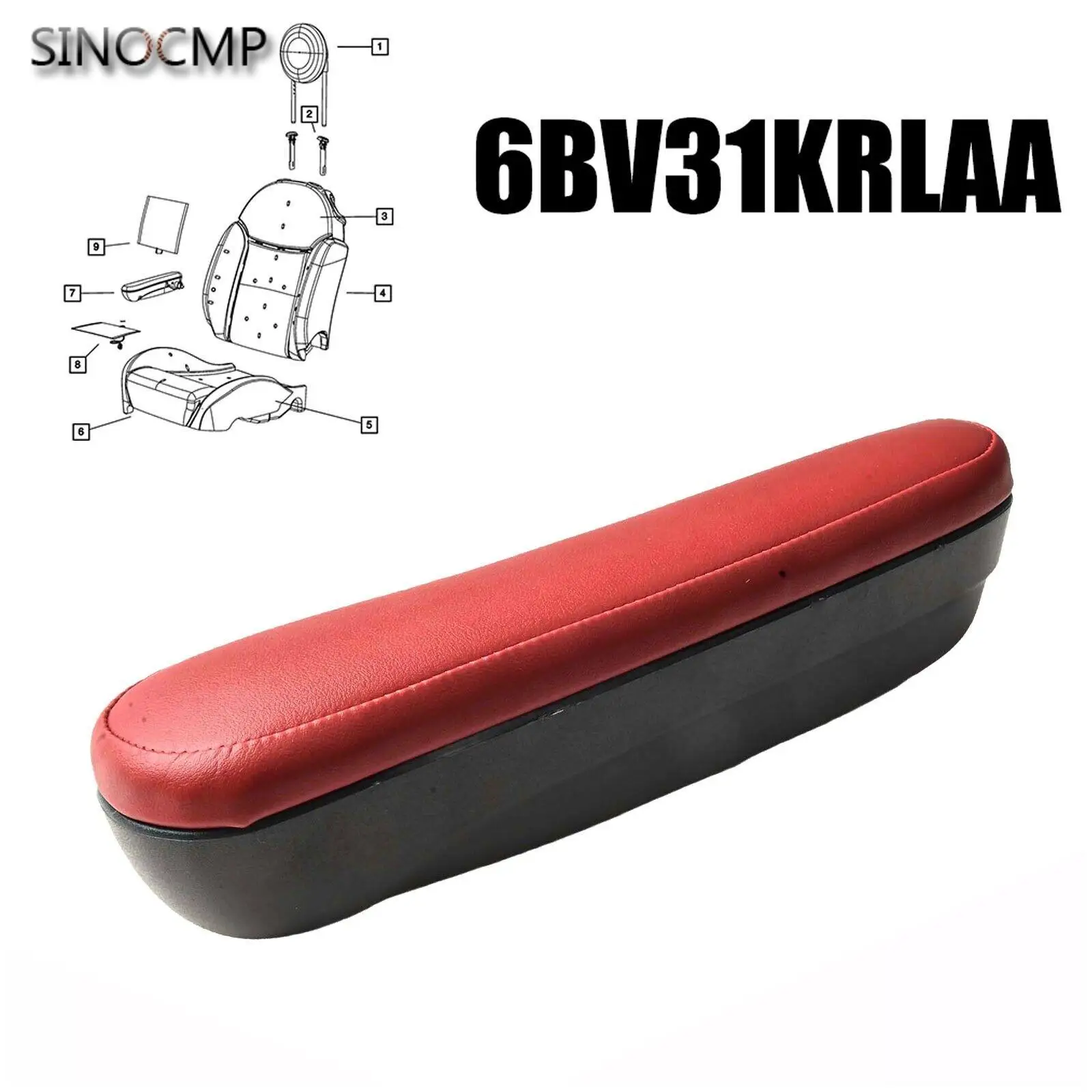 Bracciolo sedile anteriore anteriore sinistro/destro interno 6BV31KRLAA per Fiat 2016-2019 500 Maniglie per porte interne in pelle Accessori per ricambi auto