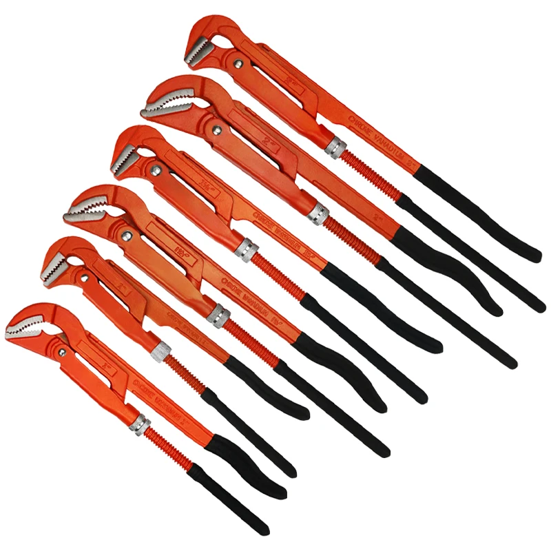 Eagle Point Zange 1/1,5/2 Zoll Schnellrohrschlüssel 45 ° /90 ° Industrielle Halszange mit großer Öffnung, robuste Sanitär-Handwerkzeuge Image