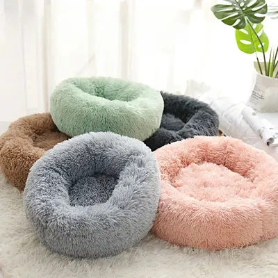 Plush Pet Nest Winter Cat Nest Dog Nest Warm Detachable and Washable Round Cat Nest Pet Bed Seasonal Universal Decoration Home