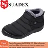 SUADEX Hausschuhe Männer Frauen Winter Im Freien Männer Schuhe Schnee Stiefel Schuhe Männer Plüsch Warme Indoor Frauen Schuhe Getragen Größe 35-46