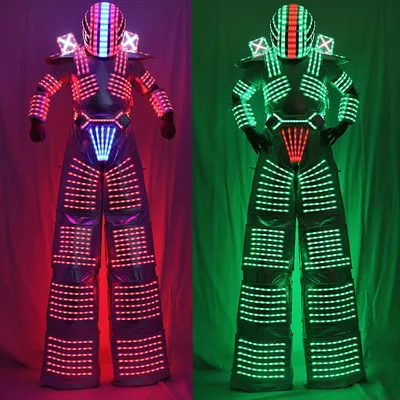 Traje de roboter led stelts walker led licht roboter kostüm kleidung ereignis kryoman kostüm led Image