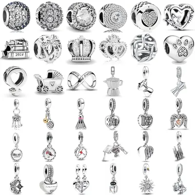 New 925 Silver Heart-Shaped Dog Paw Bead Sun, Badminton Pendant Suitable forEuropean Original Bracelet DIY Exquisite Jewelry
