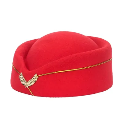 Frauen Stewardess Hut Elegante Stickerei Abzeichen Dekorative Dress Up Woolen Frauen Stewardessen Image