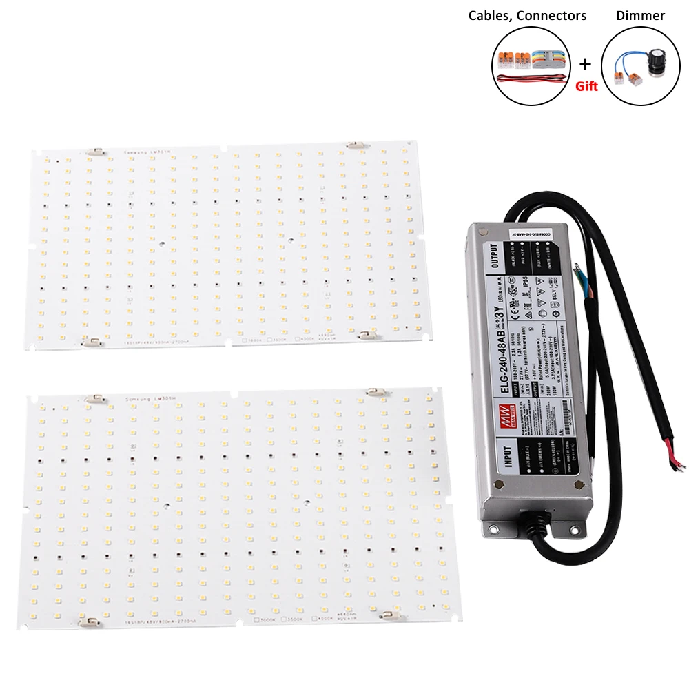 240w samsung qb288 voll spektrum lm301h quanten geführte pflanzen wachstums platine 3000k 3500k 4000k meanwell strom versorgungs ELG-240-48AB-3Y Image