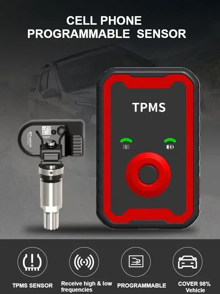 Programmierbare TPMS-Sensoren 2 in 1 433 MHz + 315 MHz unterstützt Programmierung mit ZELLTELEFON Image