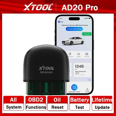 XTOOL Advancer AD20PRO OBD2 Bluetooth Scanner All System Car Diagnostic Tool Battery Test Code Reader Lifetime Free Update