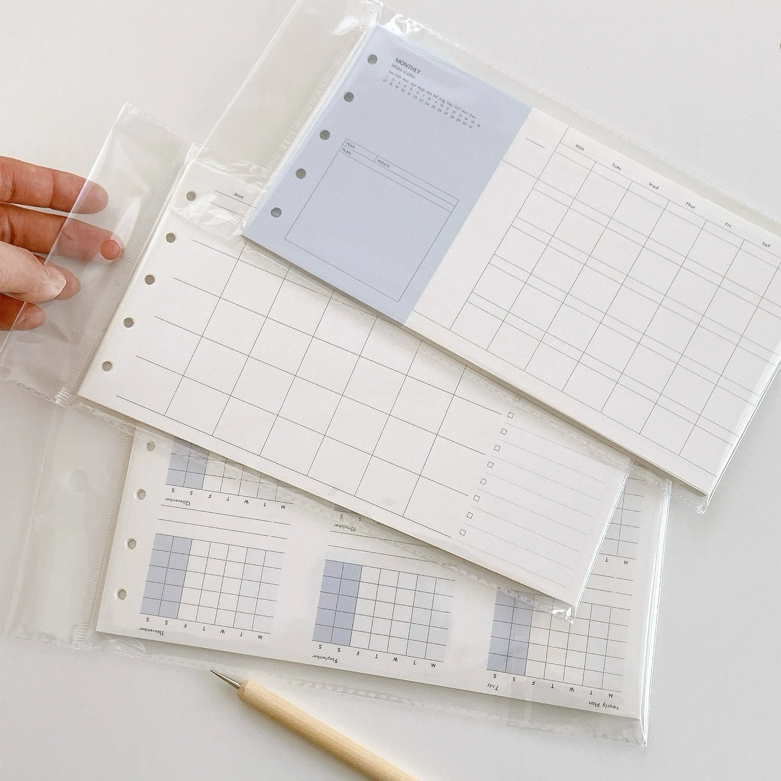 M5 Dreifach Gefalteter 2026 Monatskalender Innenseiten Loseblatt-Notizbuch Planungstagebuch Image