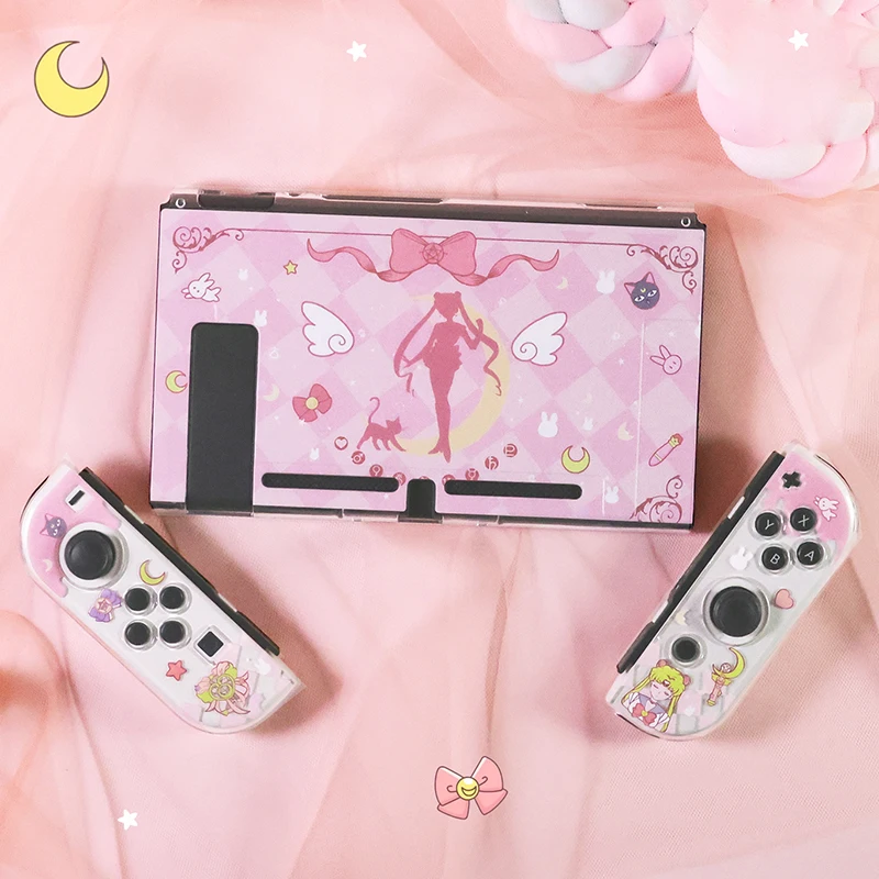 Kawaii Protective Case For Nintendo Switch OLED Game Console Accessories Pink Cartoon Hard Case For Nintendo Switch OLED Shell