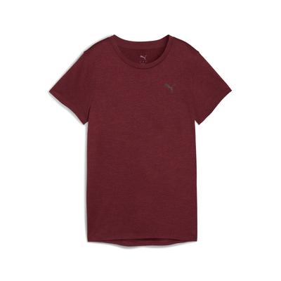 Trainingsshirt PUMA "W TAD ESSENTIAL HEATHER TEE", Damen, Gr. S, ruby shimmer heather, Jersey, Obermaterial: 100% Polyester, sportlich, regular fit normal, Rundhals, Kurzarm, Shirts Image