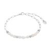 Fußkette S.OLIVER "2039729", silber (edelstahlfarben, weiß), Fußkettchen, Edelstahl-Perlen, Edelstahl, Perlen, mit Süßwasserzuchtperle