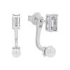 Paar Ohrstecker S.OLIVER "mit abnehmbaren Einhängern, 2039699", bunt (silberfarben, weiß, weiß), Ohrringe, Damen, Silber 925 (Sterlingsilber)-Perlen, Silber 925 (Sterlingsilber), Perlen, mit Zirkonia (synth.) - mit Muschelkernperle