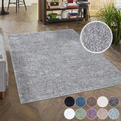 Hochflor-Teppich CARPET CITY "City Shaggy", grau, B:120cm H:30mm L:170cm, Polypropylen, Teppiche, Auch als Läufer, Langflor, Uni, Shaggy, flauschig-weich Image