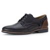 Schnürschuh PIUS GABOR, Herren, Gr. 10,5 (45), blau (jeansblau, cognac), Glattleder, elegant, Schuhe, Blockabsatz, Festtagsschuh, Businessschuh G-Weite (=weit)