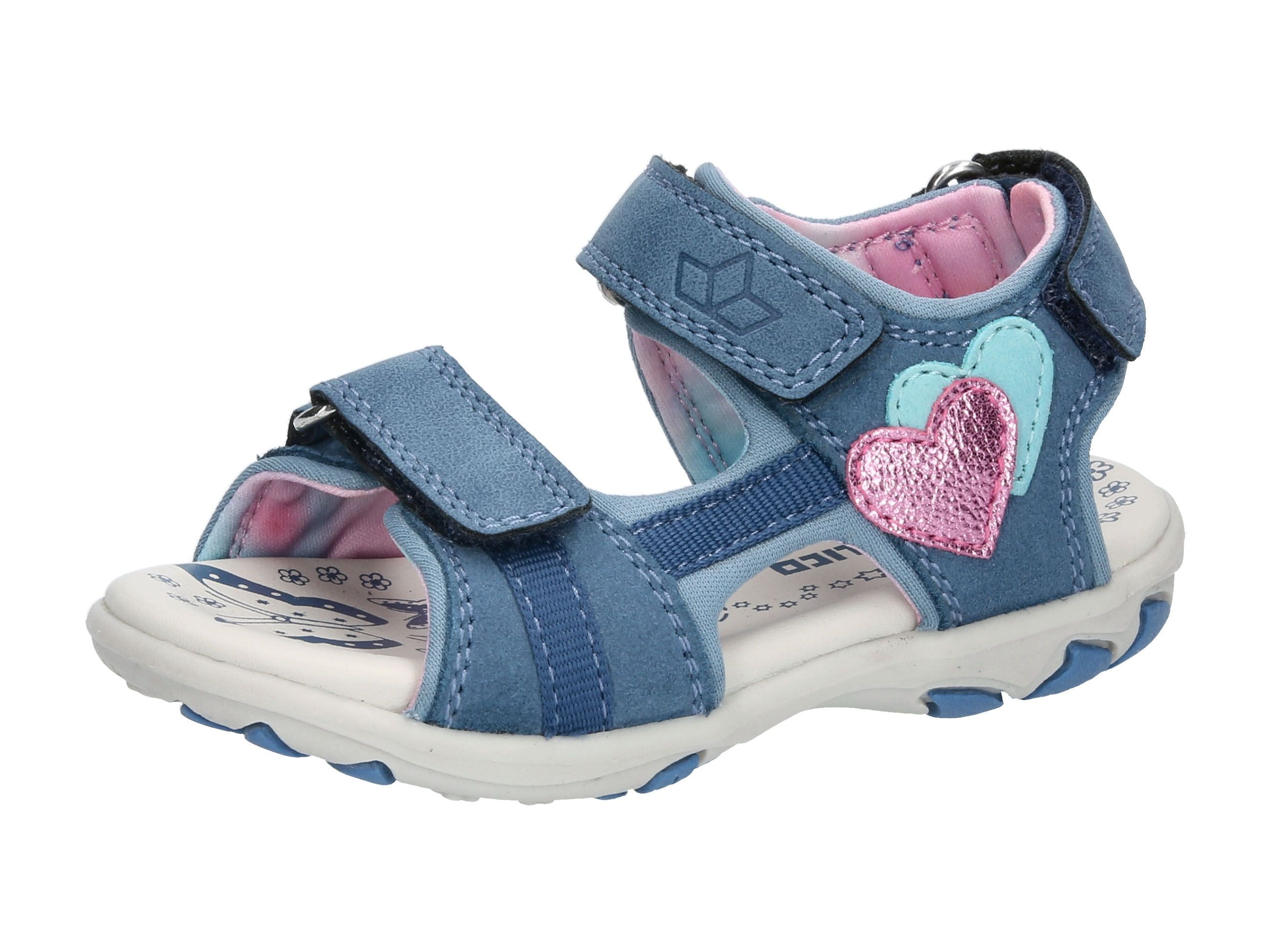 Sandale LICO "Sandale Ella V", Gr. 28, blau, Veloursleder, Schuhe Image