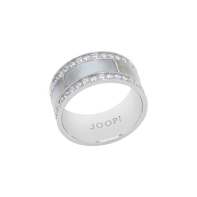 Fingerring JOOP "2039778/-79/-80" Gr. 60, silber (edelstahlfarben, kristallweiß, kristallweiß), Fingerringe, Damen, 60, Edelstahl, 10mm, mit Zirkonia (synth.) Image