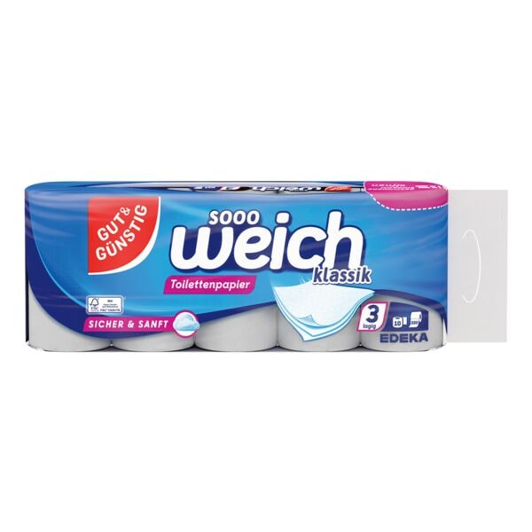 Gut & Günstig Toilettenpapier »klassik« 3-lagig 10 Rollen weiß Image