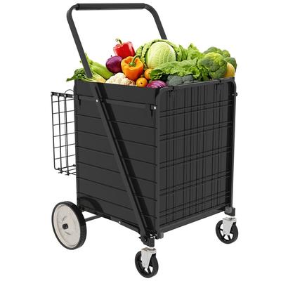 Extra Large 2,Tier Grocery Cart, Heavy Duty 360° Wheels