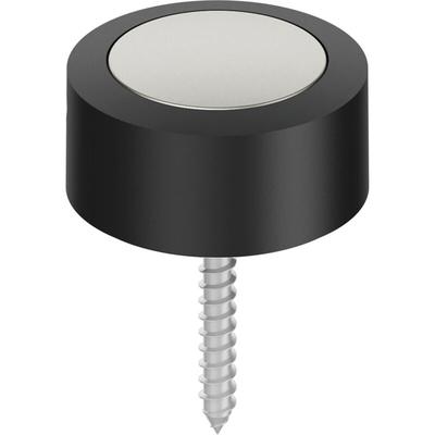 Türstopper Boden ø 48mm zum Schrauben - Türpuffer Gummi Stopper, Aluminium silber eloxiert - FSB Image