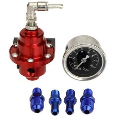 Universell einstellbarer Kraftstoffdruckregler aus Aluminiumlegierung mit Manometer (rot)