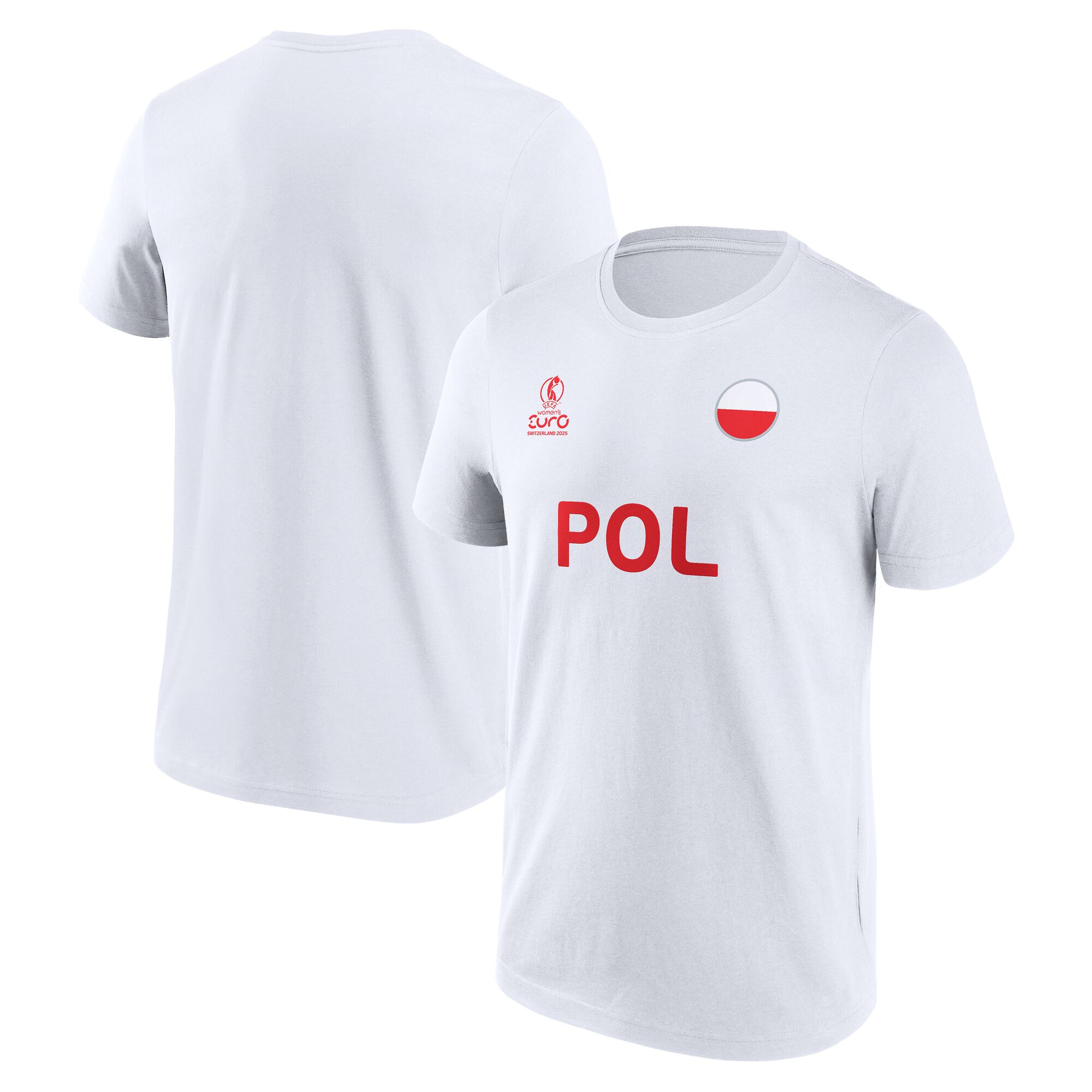 UEFA Euro 25 Polen Grafik T-Shirt - Weiß - Unisex Image
