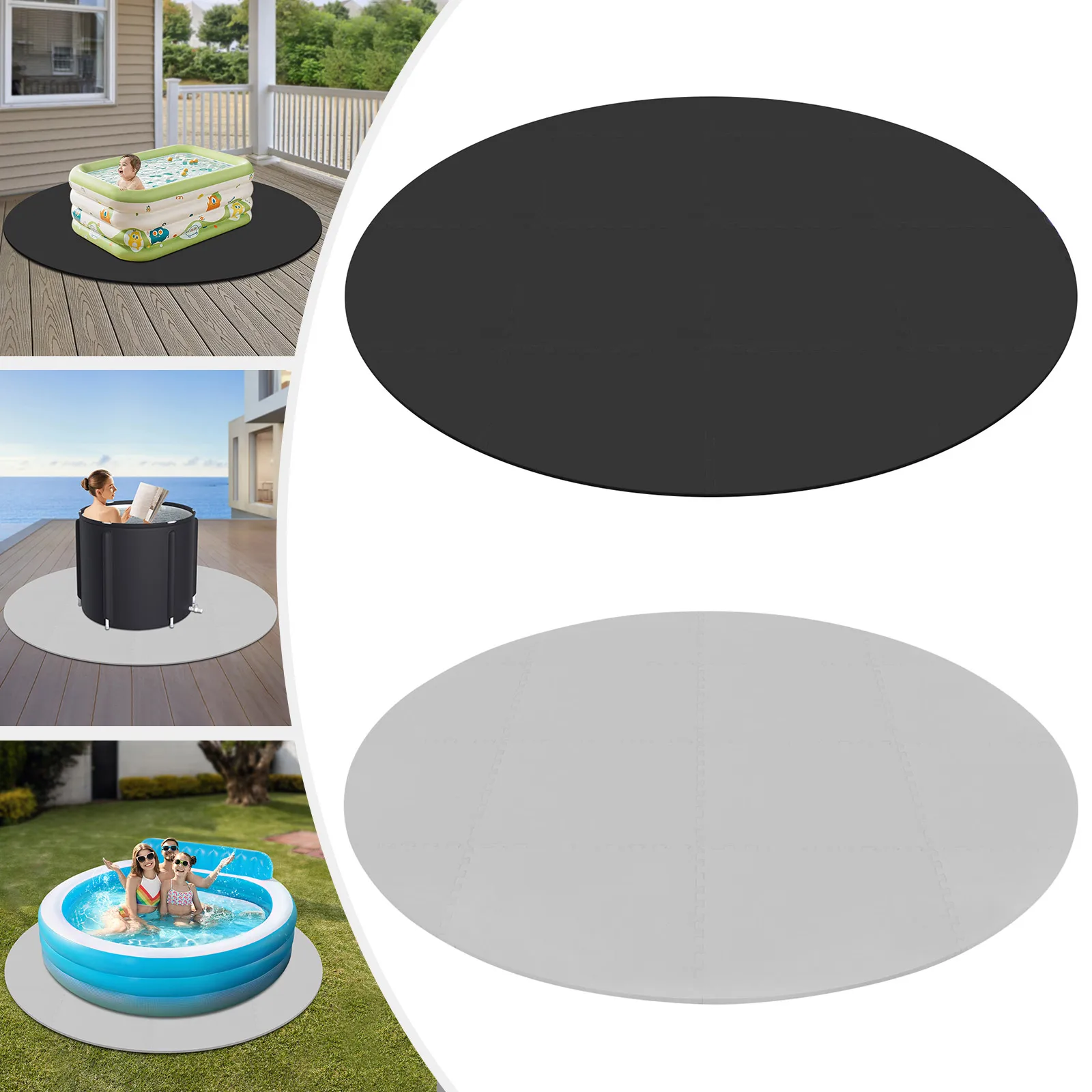 196x196x1.2cm Poolauskleidungspad - EVA Steckmatte für Oberirdische Pools, Anti-Punktionsschutz Image
