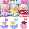 Für 15/17 cm 3,0 Big Labubu Rosa & Lila Pullover Gelee Gaze Rock Leinwand Schuhe Set für Ropa Labubu Puppe Zubehör