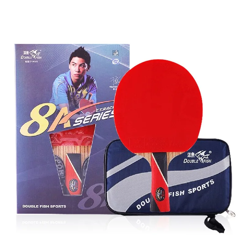 100 % original Double Fish 8A Tischtennisschläger Ping Pong Legend Schläger mit Koffer Schläger Sport Carbon Blade Fast Attack Loop Image