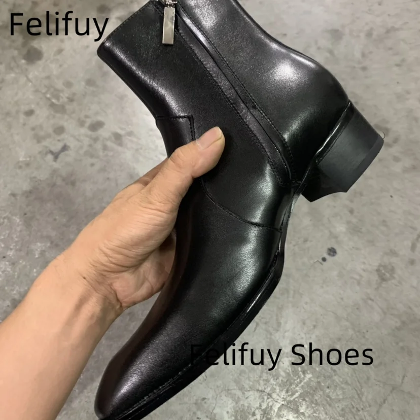 Mann Retro Schwarz Echtes Leder Chelsea Stiefel Männer Mode Kurze Ankle Boot Casual Britischen Stil High-Top Schuhe