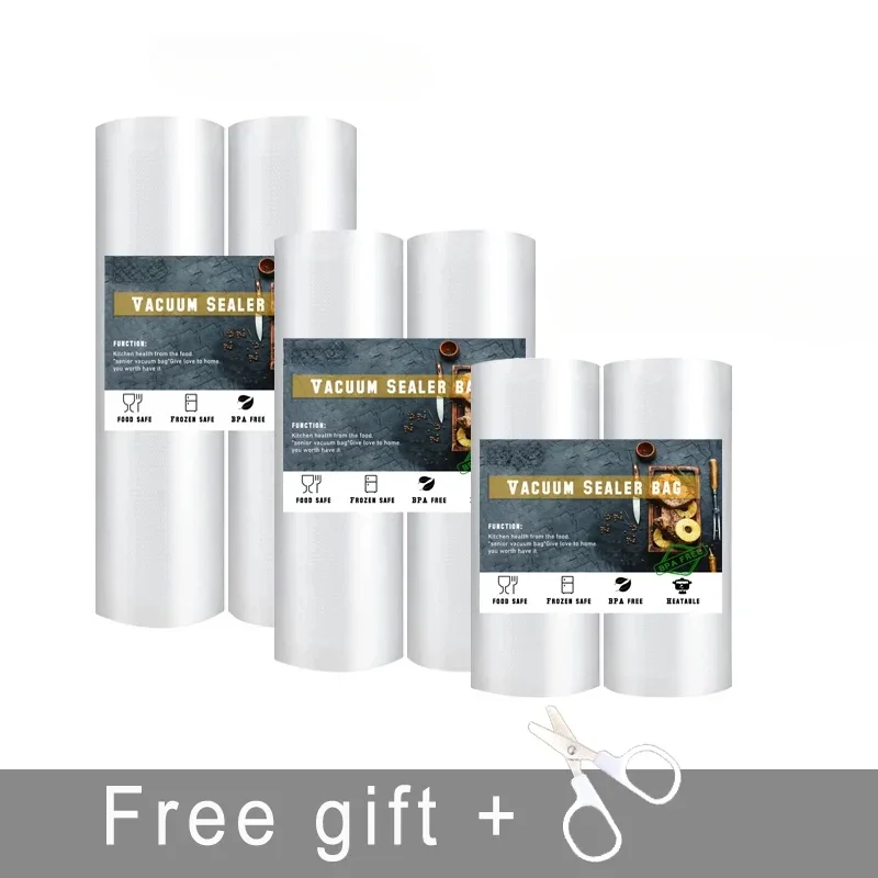 Sacs de rangement sous vide pour aliments de cuisine, 2 rouleaux/Lot, pour scelleuse sous vide, garde les aliments 12/15/17/20/22/25/28/30cm x 500cm