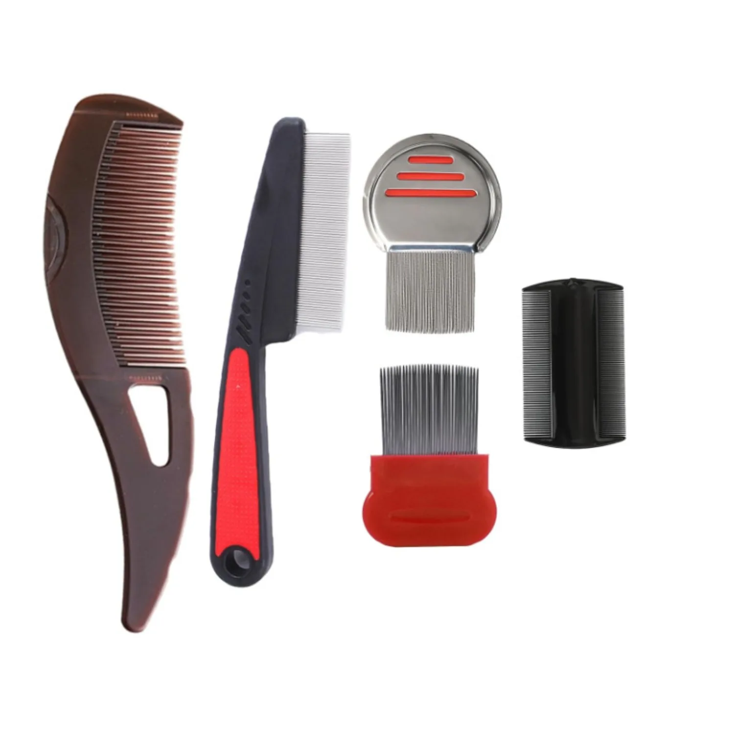 5er-Set Kämme zur Schuppenentfernung mit feinen Zähnen | Entfernung von Flöhen | Hilft beim Entfernen von Läusen | Peines Para Piojos und Alder | Kopfhautschaber Image