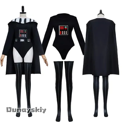 Darth Vader Cosplay Kostüm Sexy Frauen Overall mit Schal Film Anime Rollenspiel Zentai Anzug Party Maskerade Strumpfhosen s-3xl Image