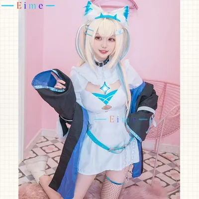 Fuwawa Abyssgard Cosplay Kostüm Vtuber Cosplay Kleid Sexy Party Anzug Mit Schwanz Halloween Karneval Uniformen Nach Maß Image