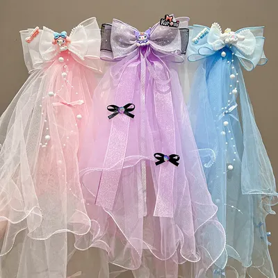 Cinnamoroll Melody Kuromi Kinder Schleife Stirnband Anime Sanrio Mädchen Prinzessin Lolita Zubehör Image